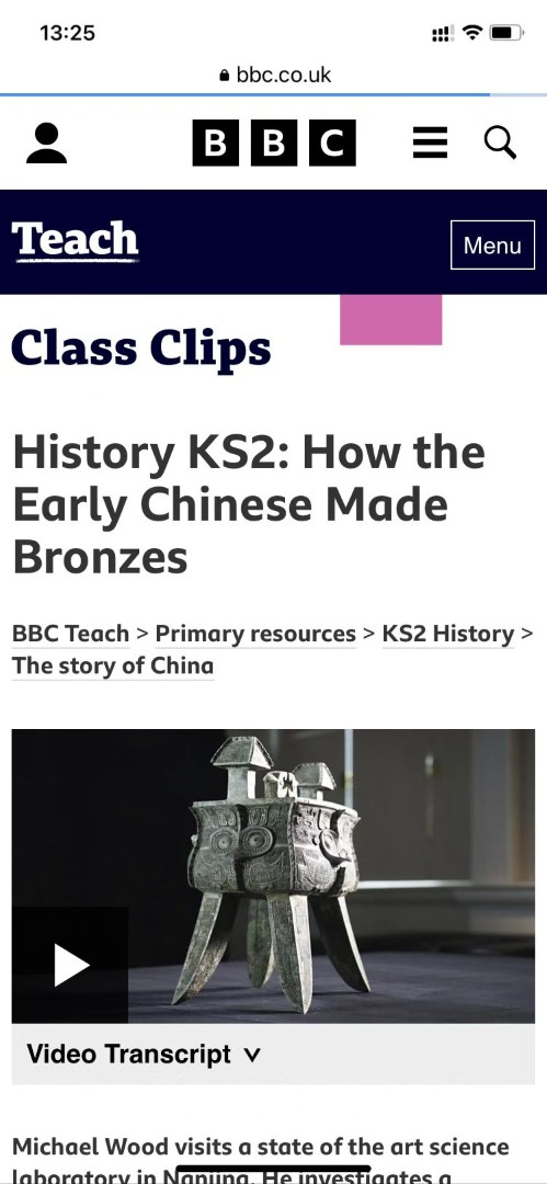 Archived mobile view of the BBC Teach programme page.