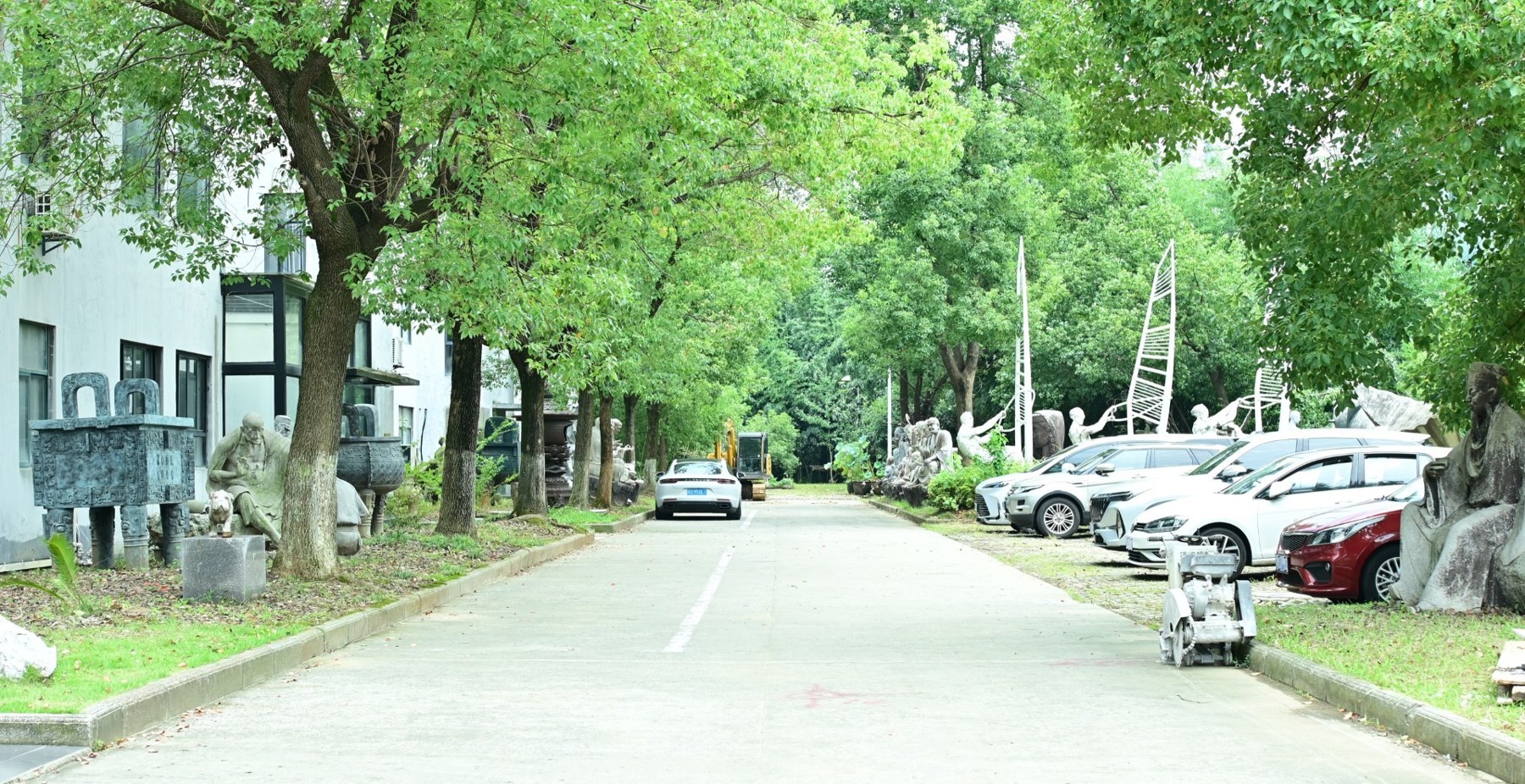 Paths through the company grounds.