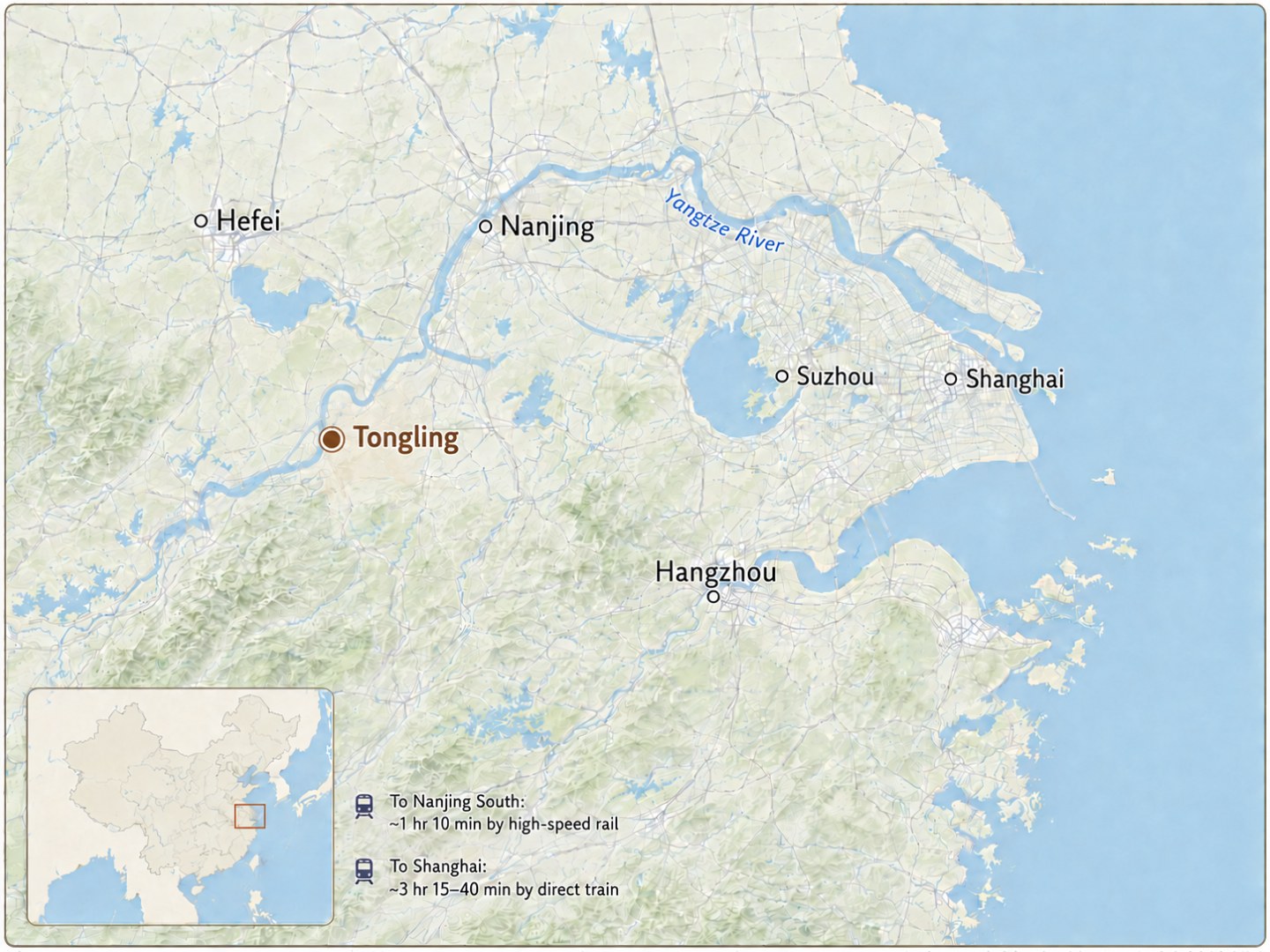 Tongling and its geographical setting.