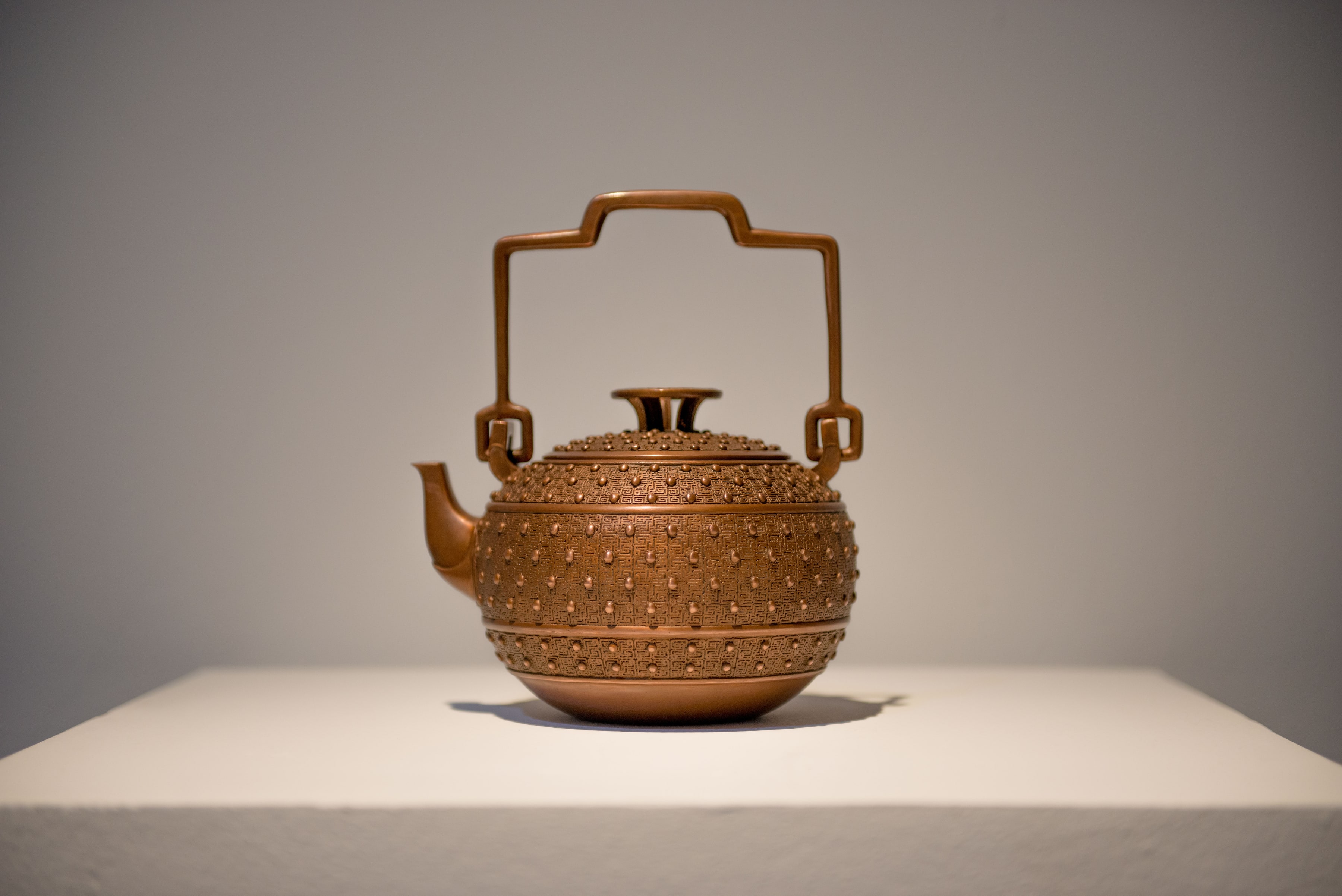 Tea Ware Collection — Copper kettle with an overhead handle