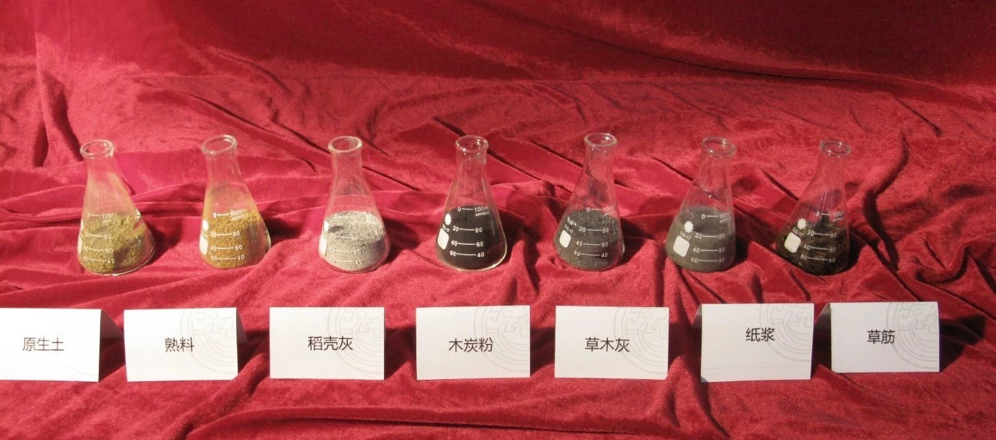 Samples of clay and wax materials