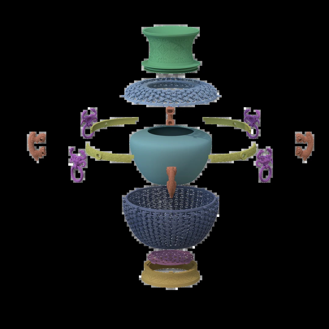 Exploded structure of the digital model