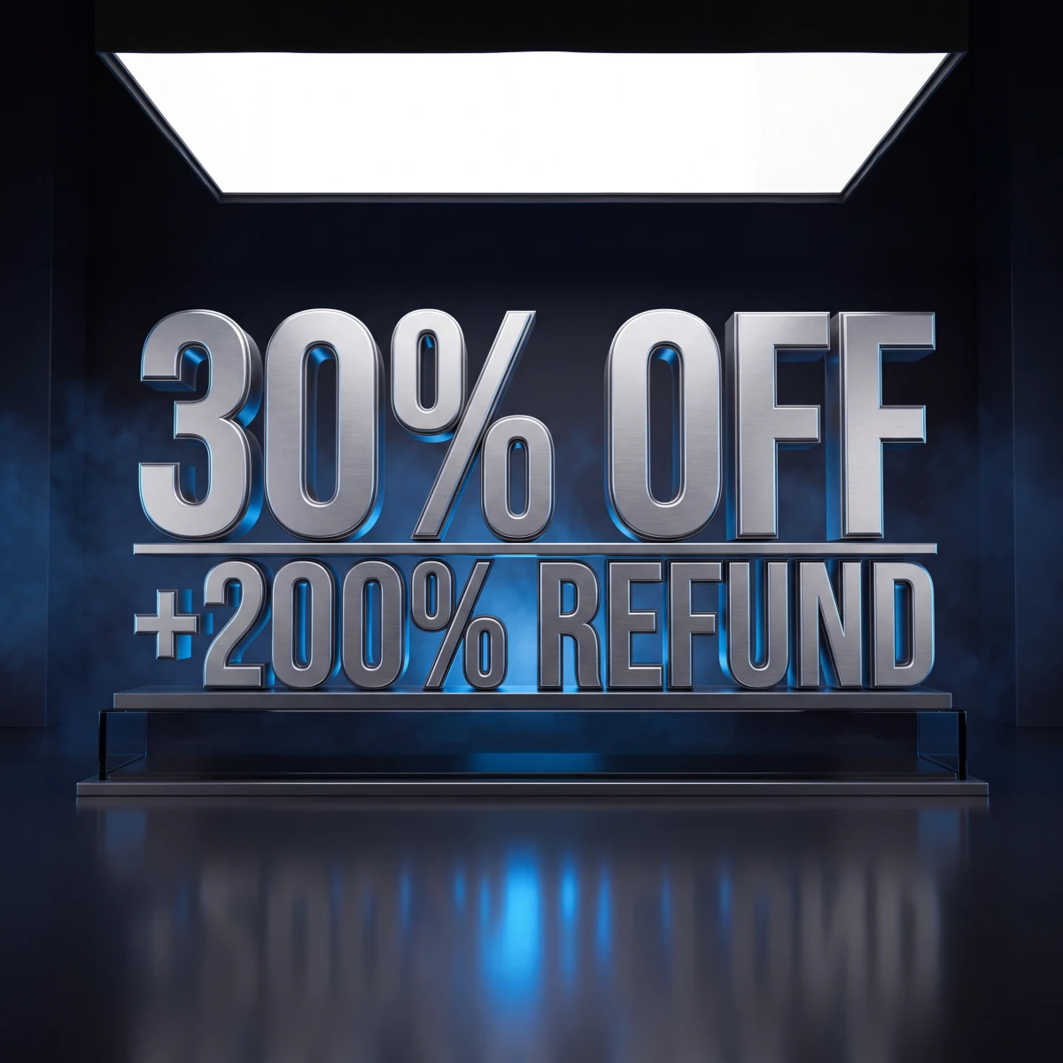 30% OFF + 200% Refund