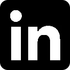 LinkedIn logo in white on black background.