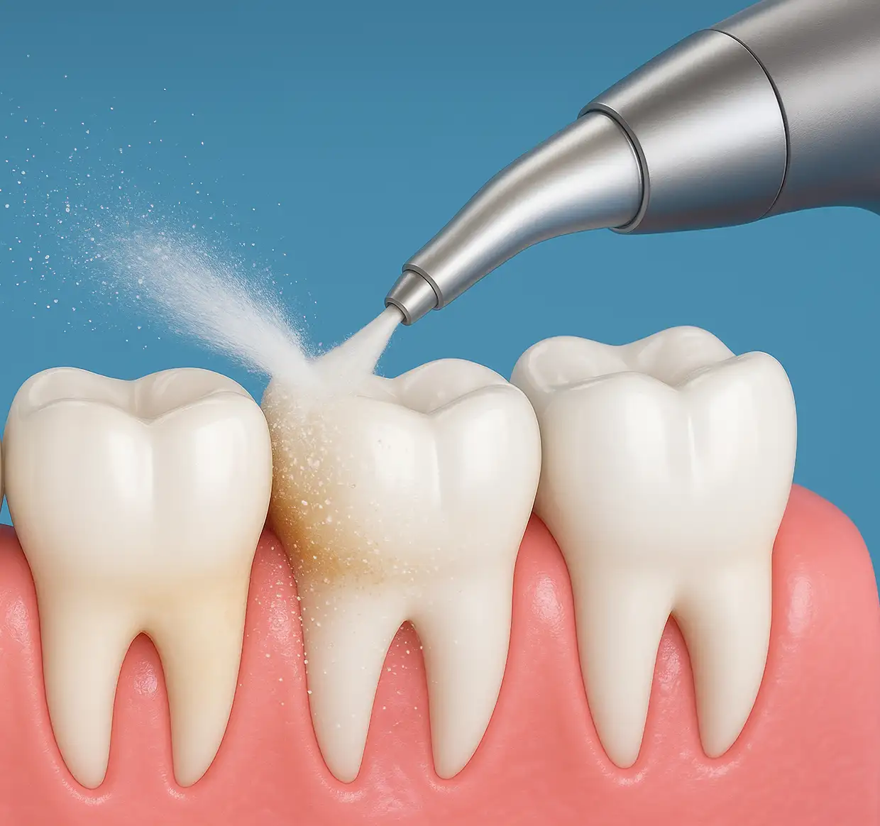 Trattamento odontoiatrico con strumenti professionali