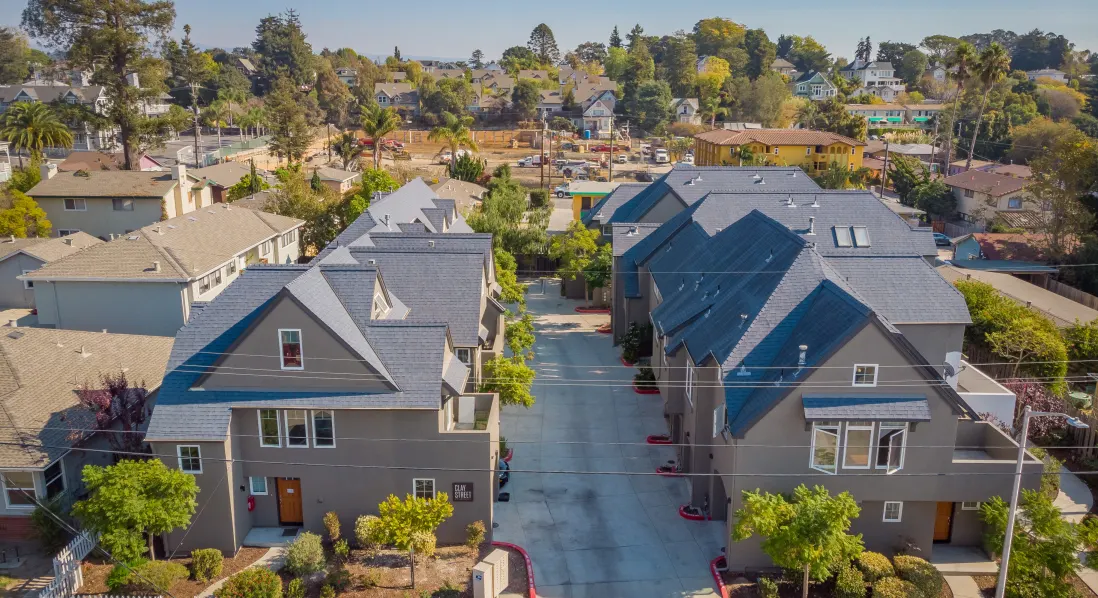 Aerial view of apartments