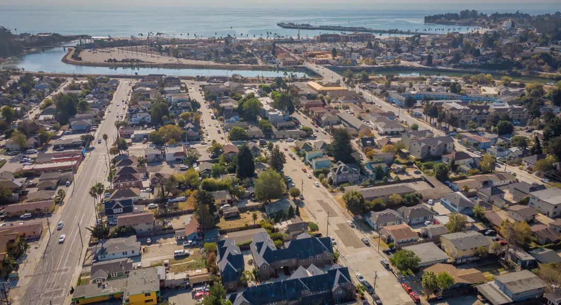 Aerial view of apartments