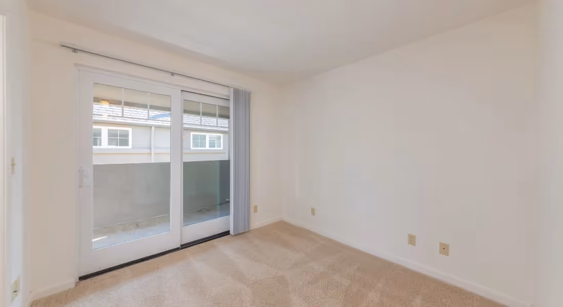 Living room with sliding door