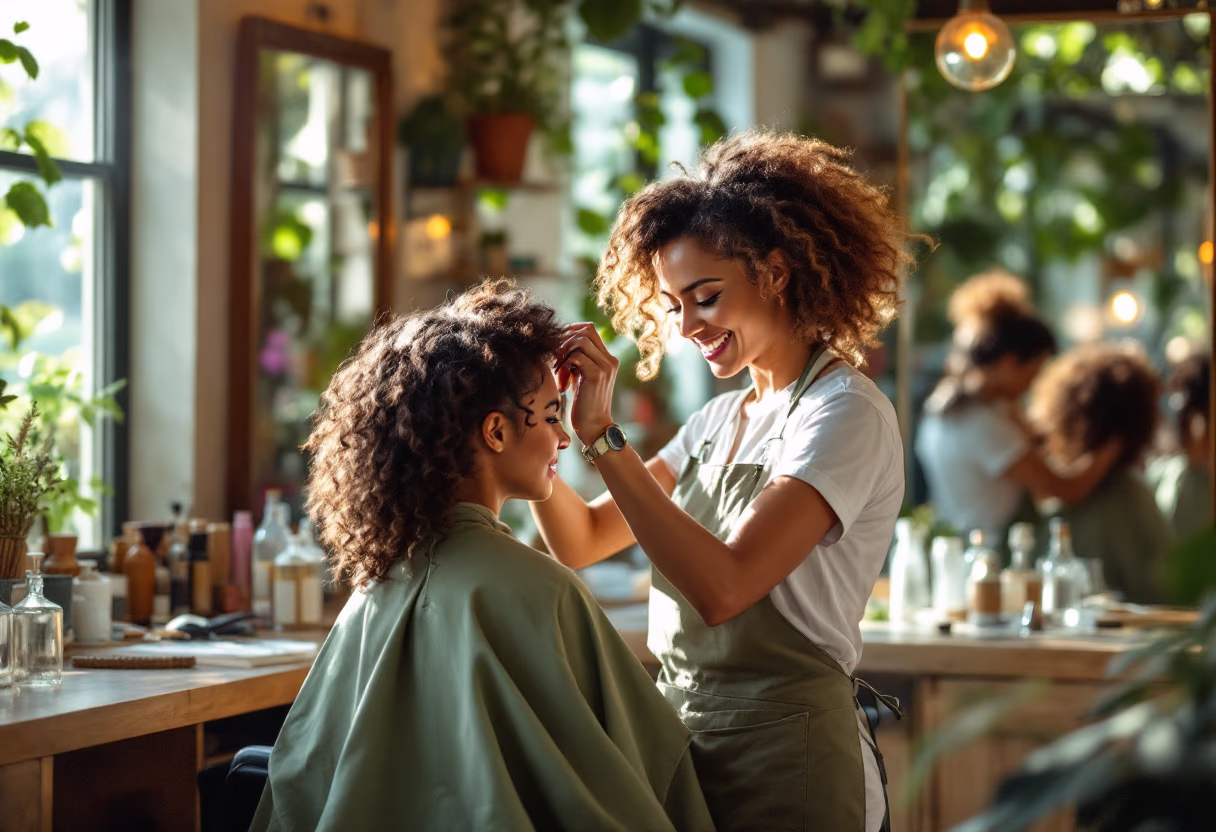 image of hairstyling service in progress