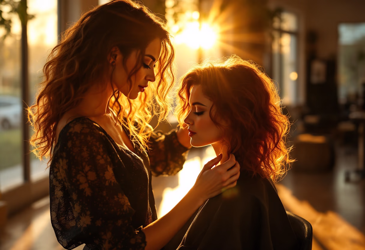 image of hairstyling service in progress