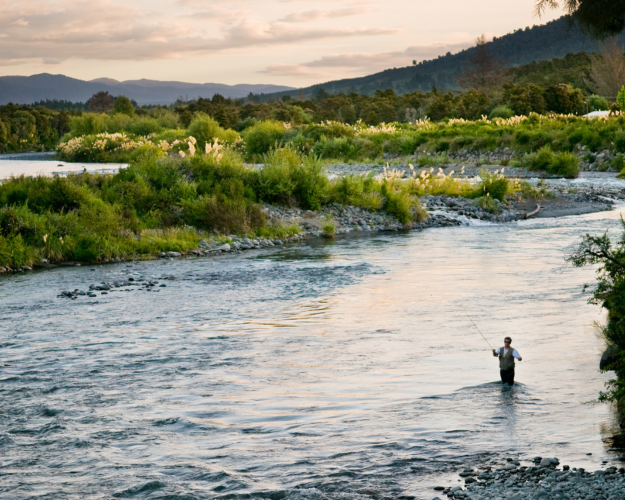 Fly fishing on a Michigan river