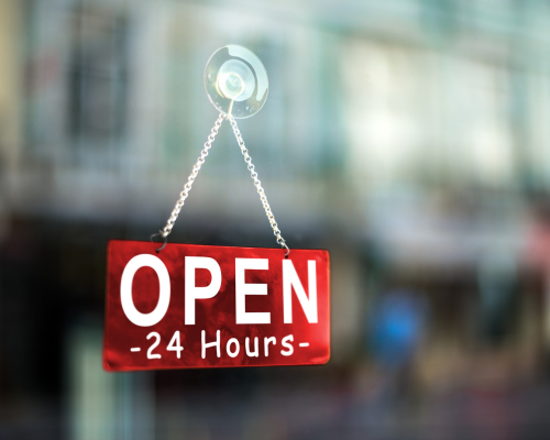 Convenience store open 24 hours