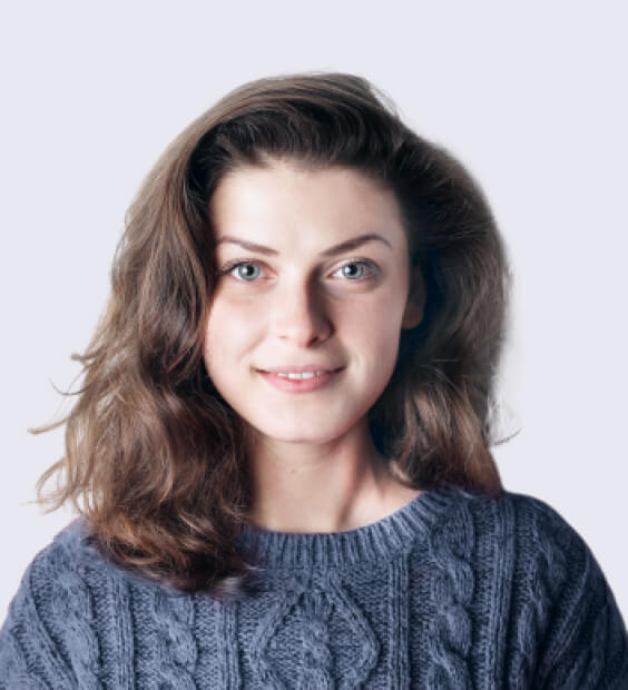 Woman in dark shirt