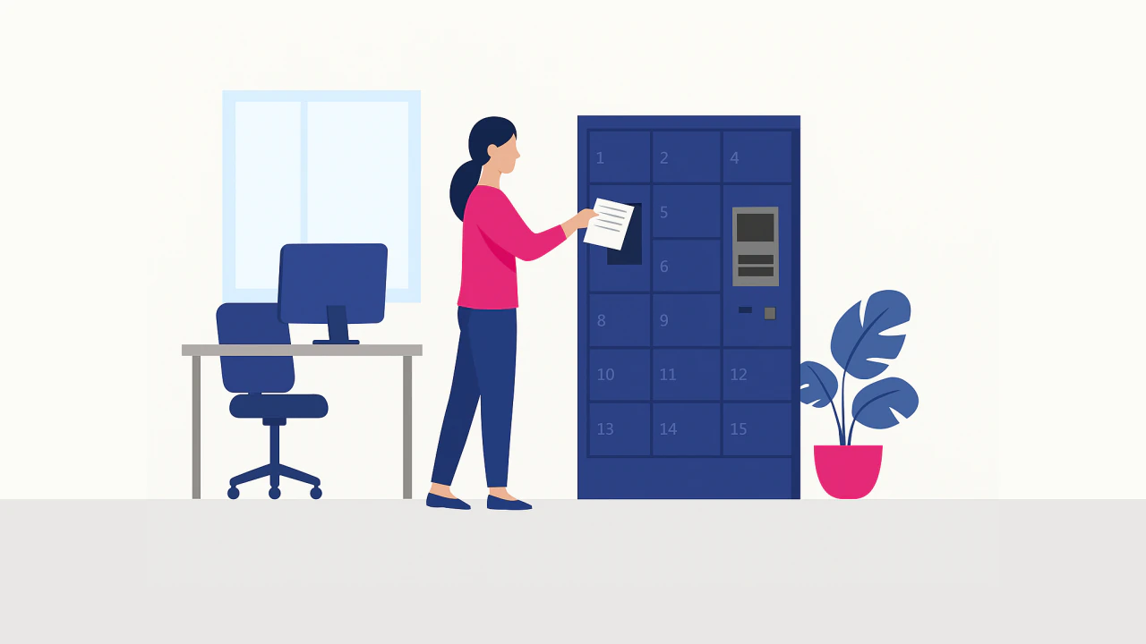 OX Point office locker illustration