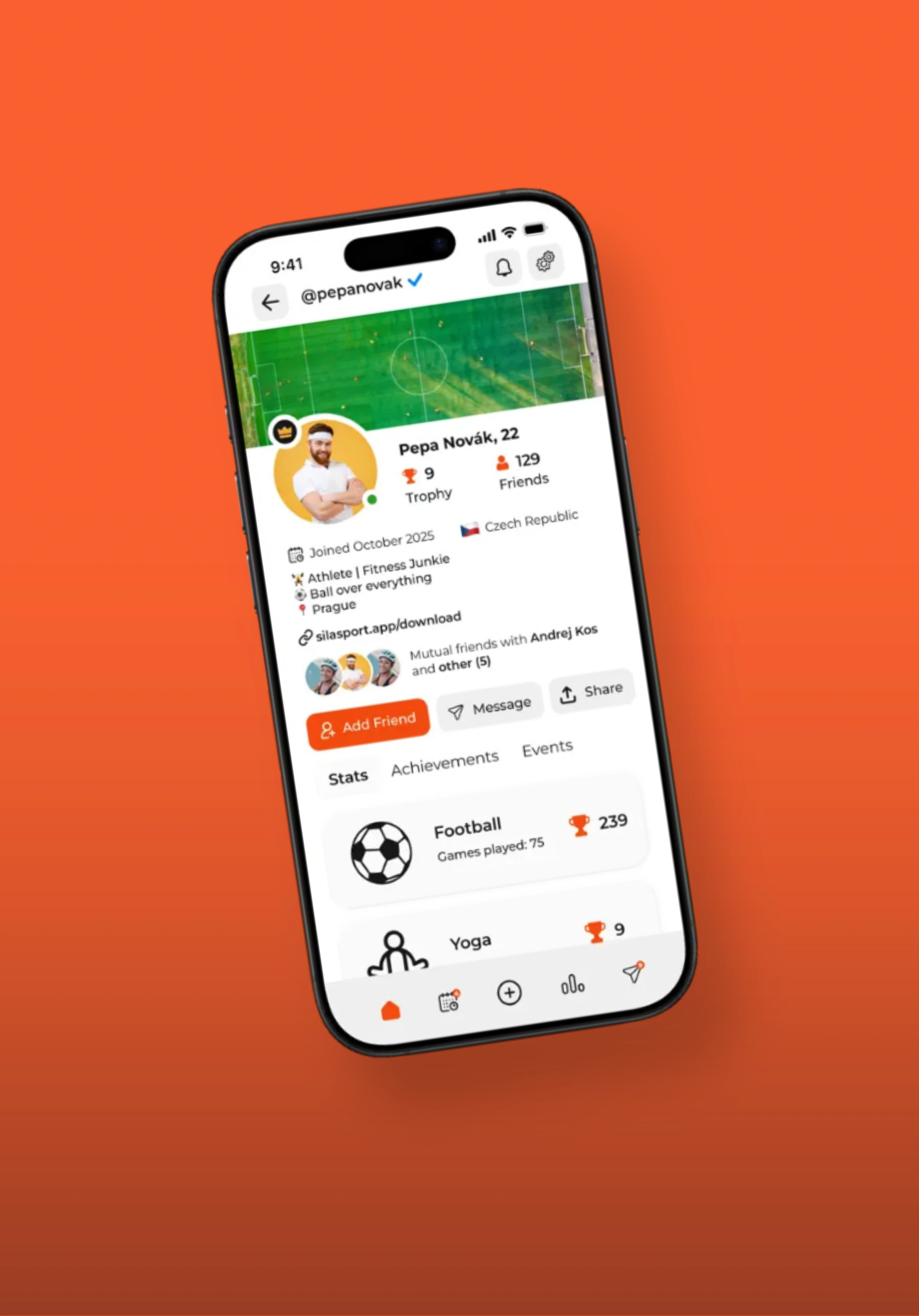 Sila sport app promotional graphic encouraging users to find sports buddies nearby