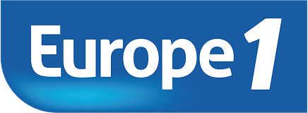 Logo bleu avec texte blanc Europe 1.