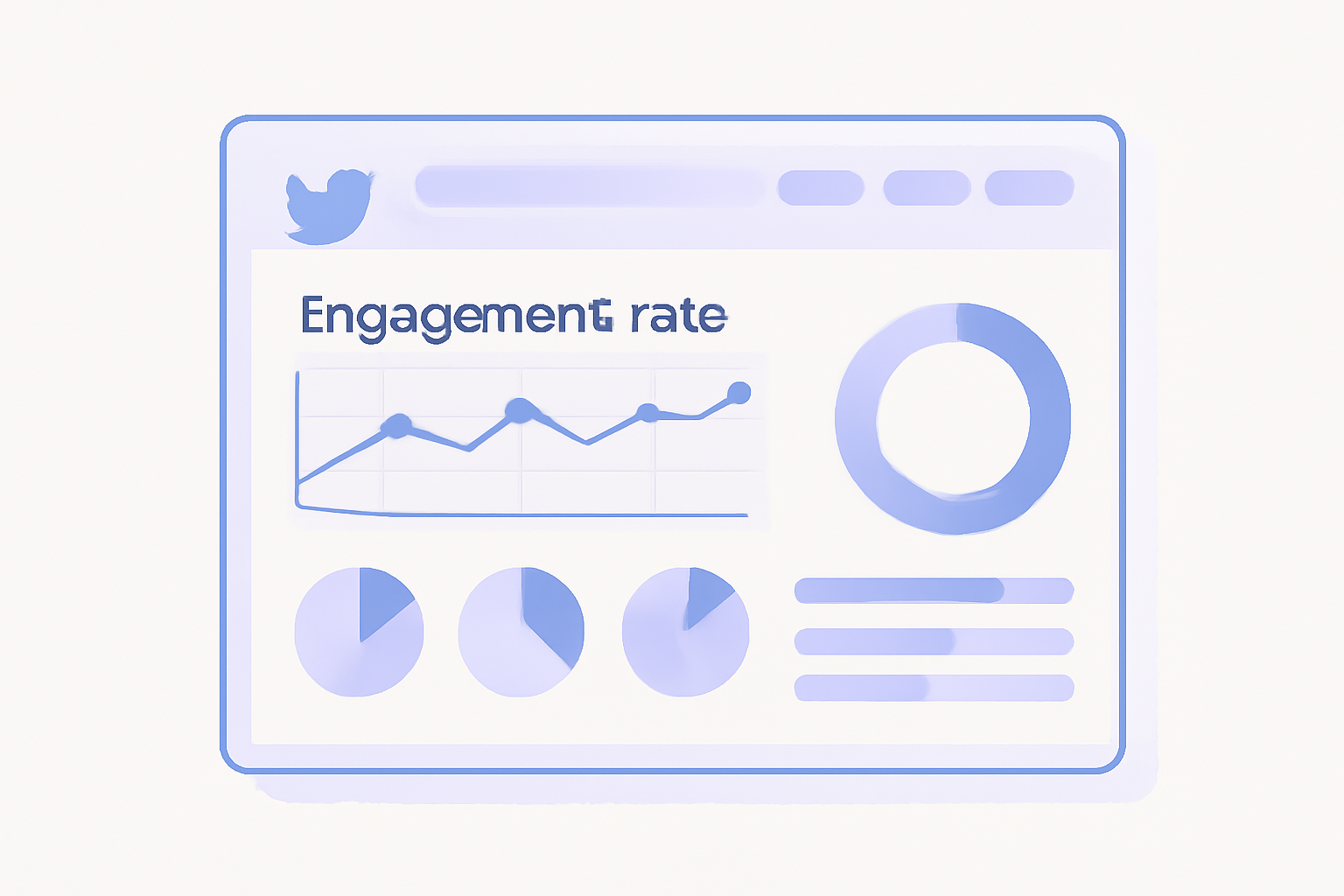 Twitter engagement rate analytics dashboard illustration