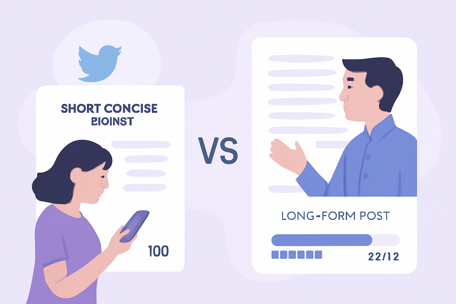 Visual comparison of standard 280-character vs long-form X posts