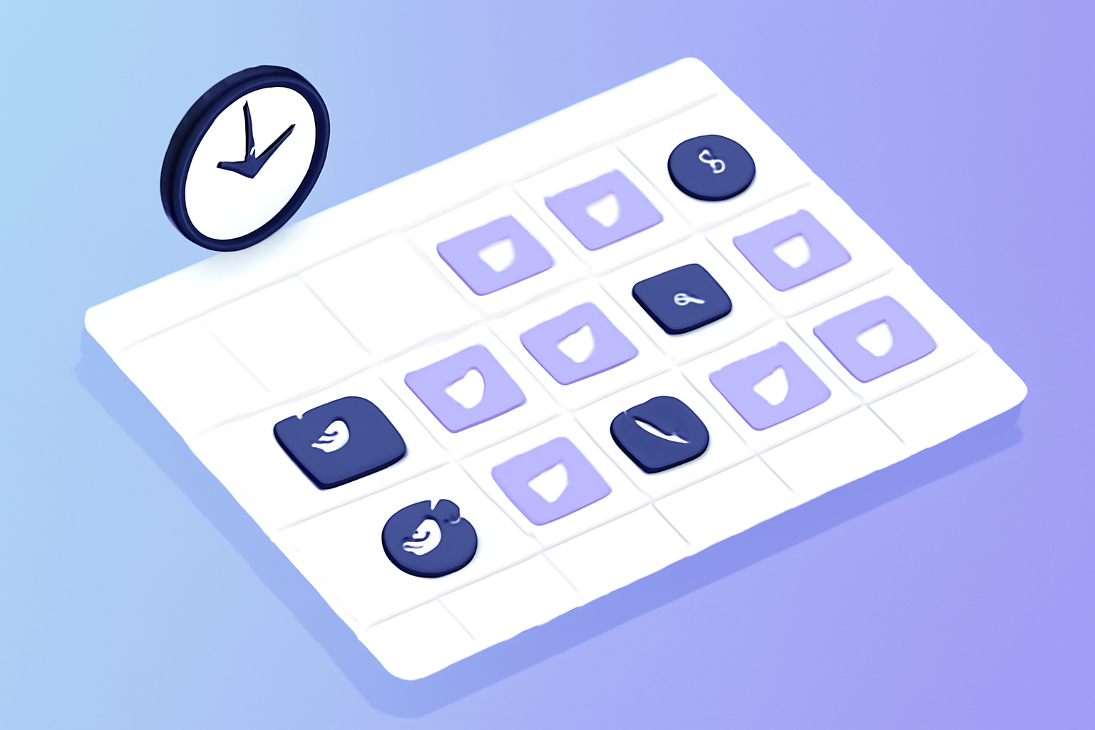 Calendar with scheduled tweets across multiple days