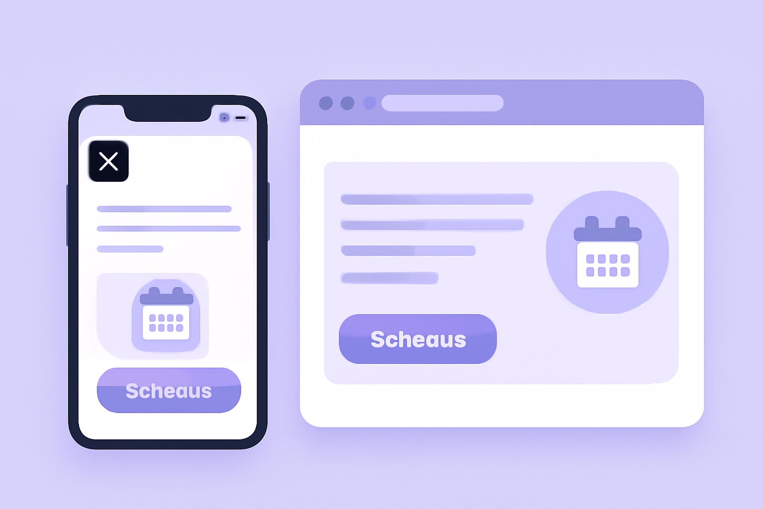 Mobile and desktop X scheduling comparison