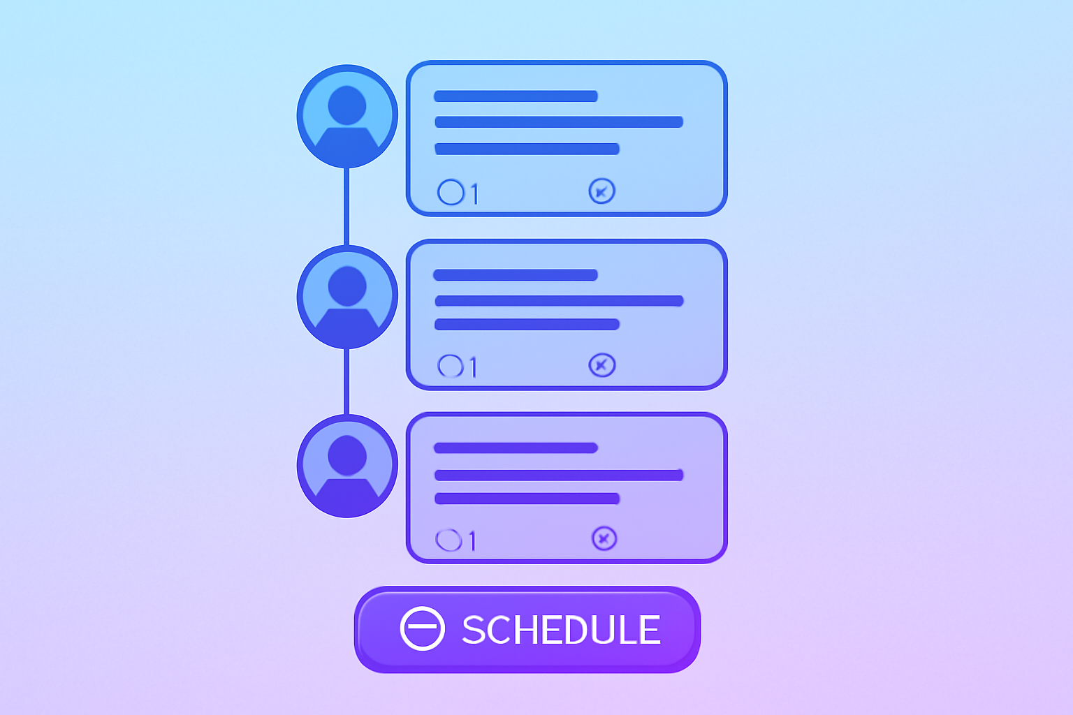 Connected thread tweets queued for scheduled publication