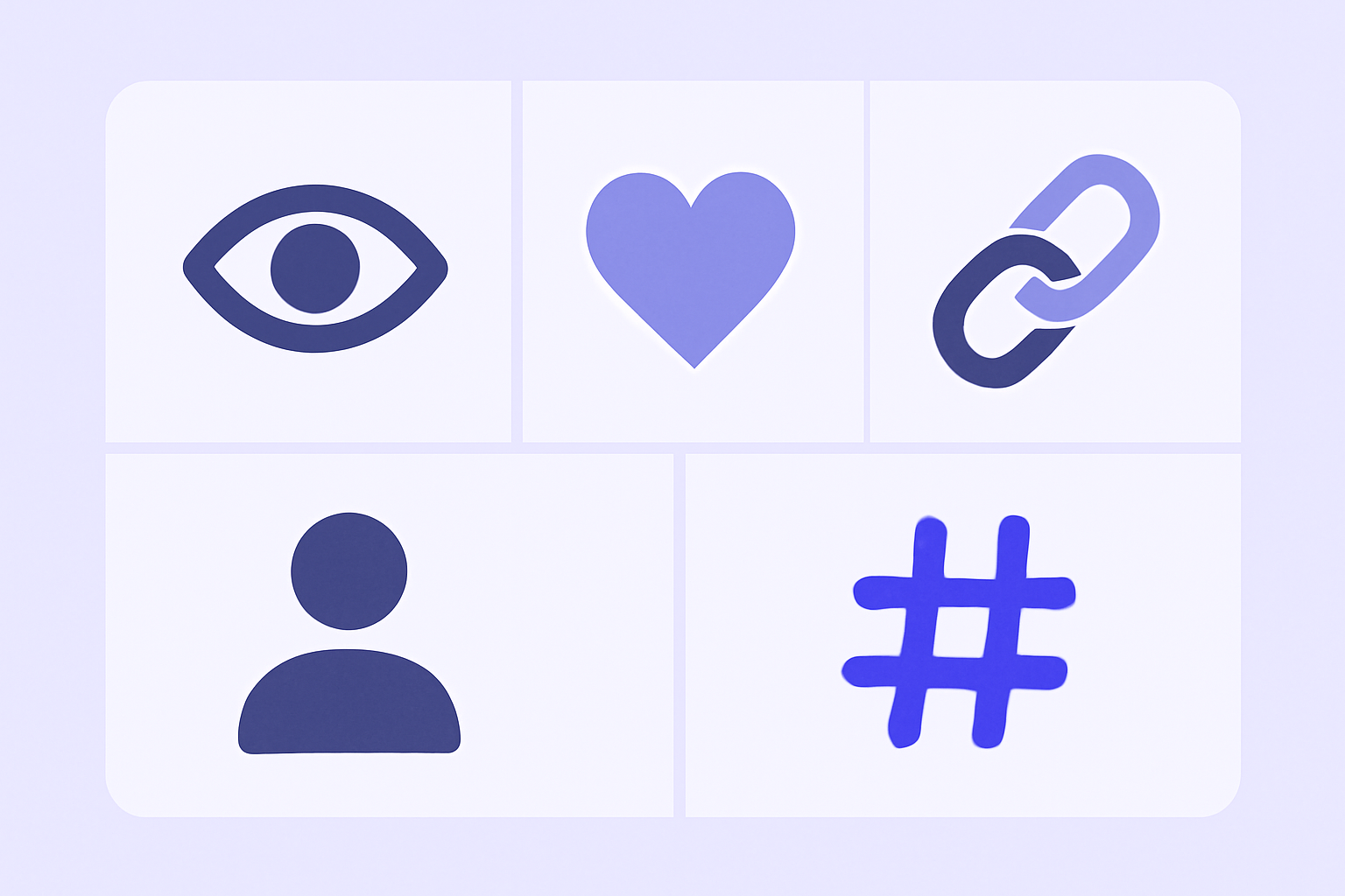 Tweet metrics glossary icons grid illustration