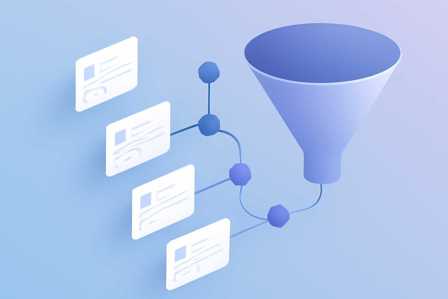 Algorithm sorting tweets through ranking funnel illustration