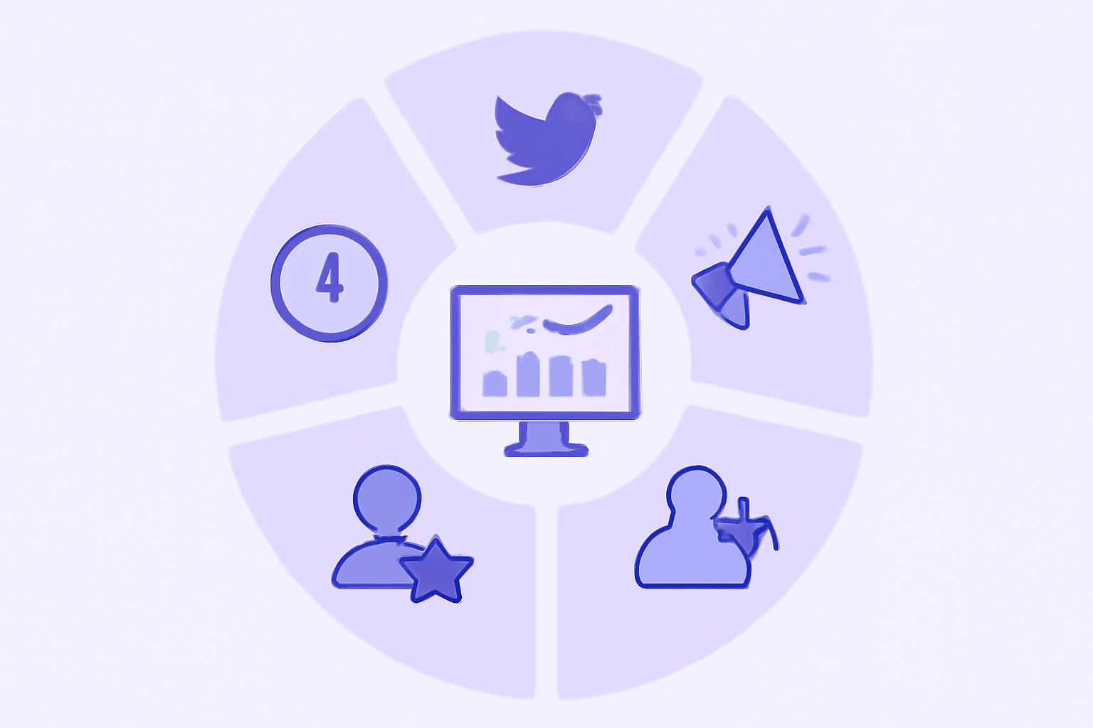 Five Twitter analytics tool categories wheel