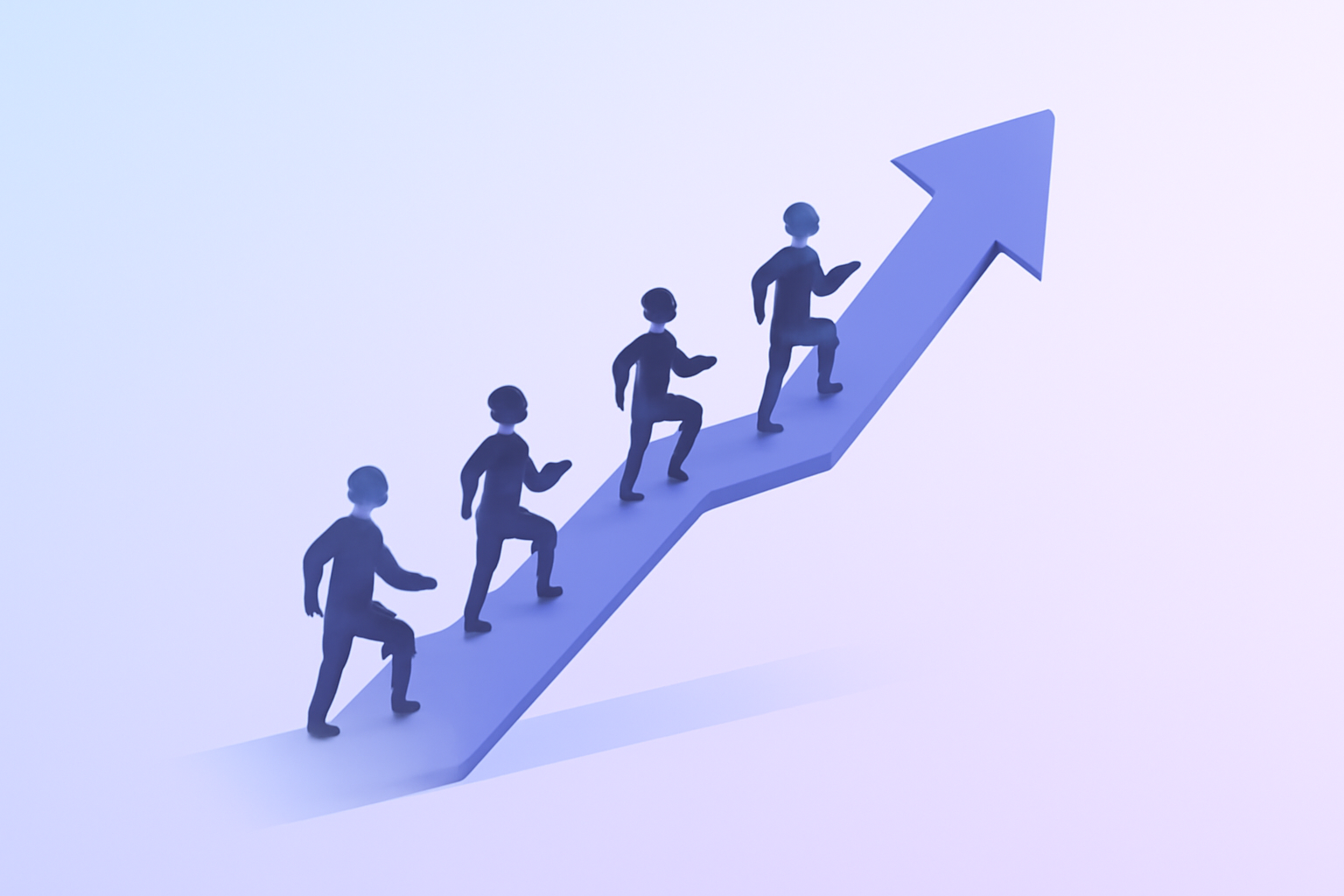 Upward growth with climbing follower silhouettes