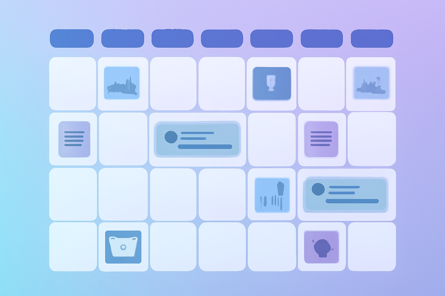 Weekly content calendar with rotated template types