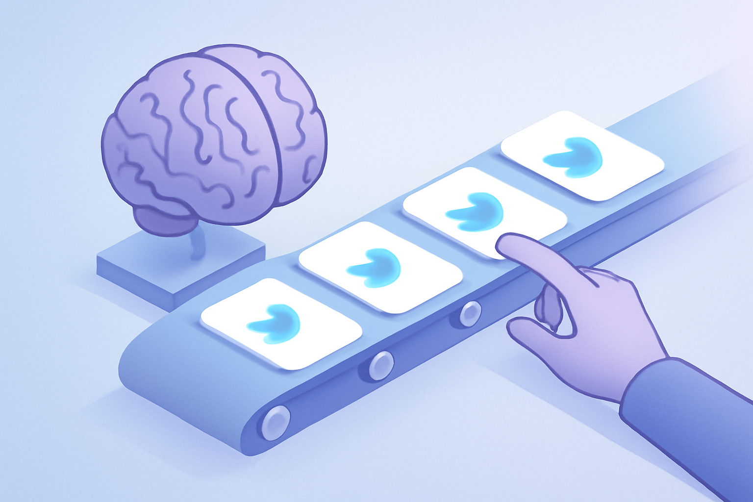 AI generating tweet drafts with human review