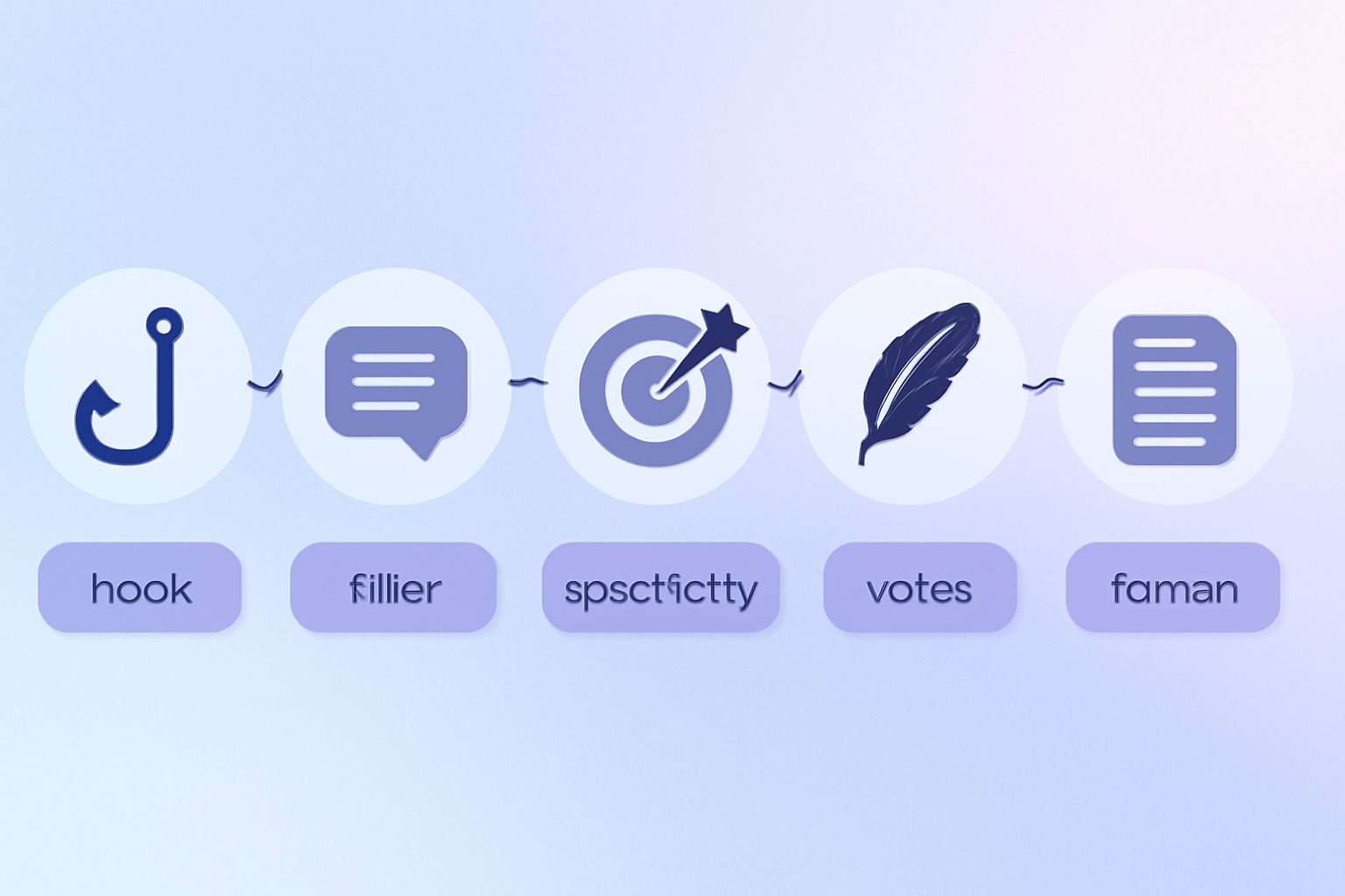 Five-pass tweet editing flow visualization