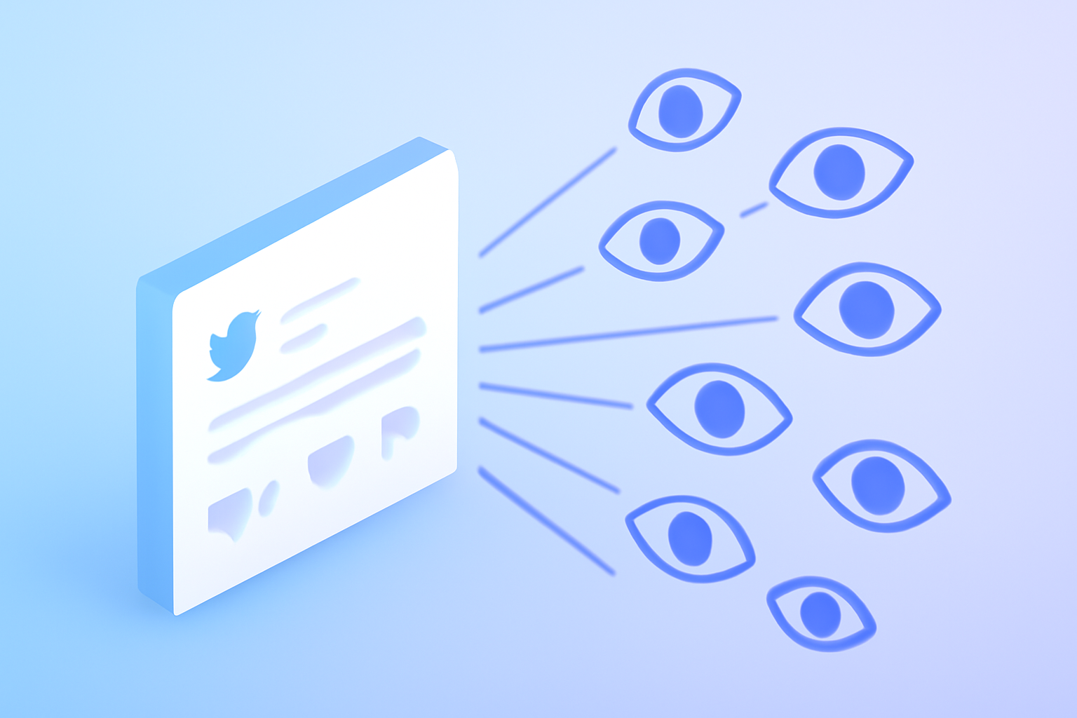 Tweet card with eye icons representing impressions