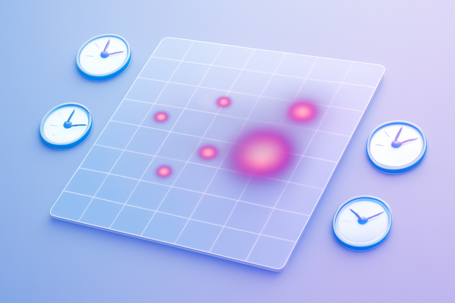 Weekly time grid with optimal posting hot spots