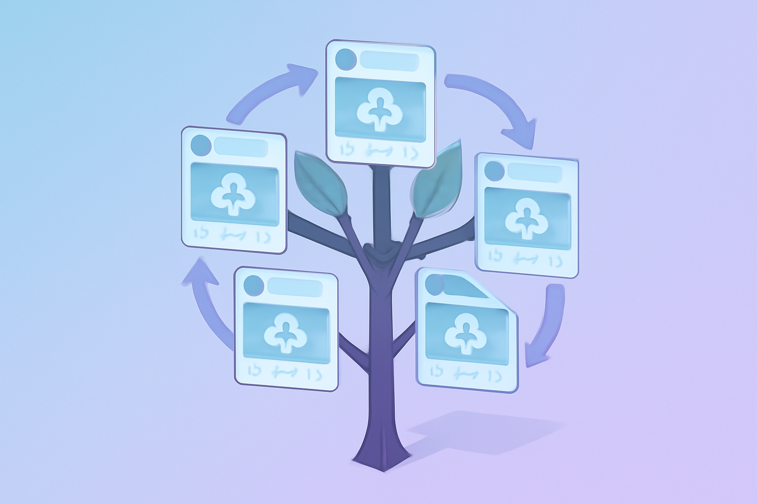 Evergreen tree with recyclable tweet leaves