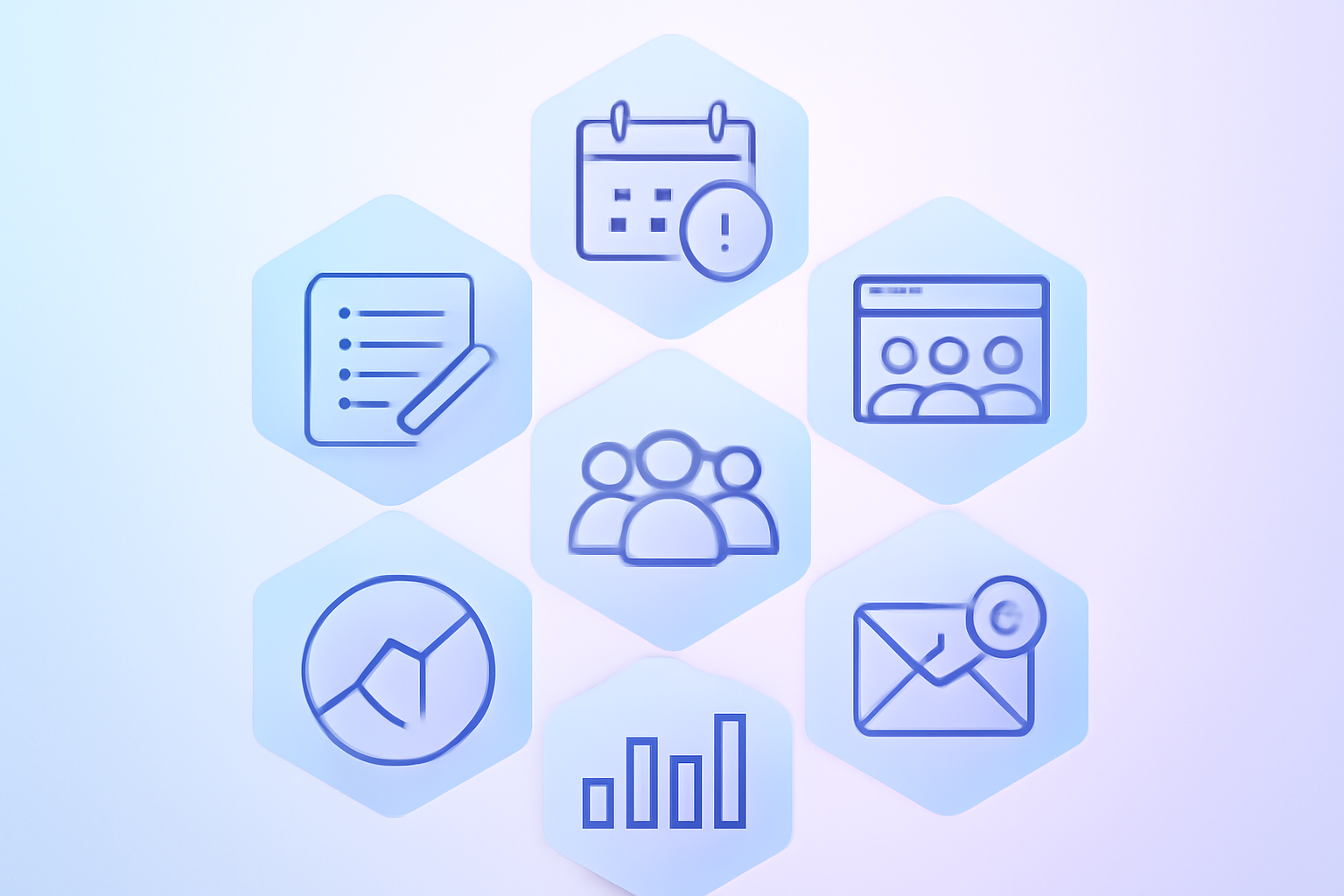 Six management tool capabilities hexagon
