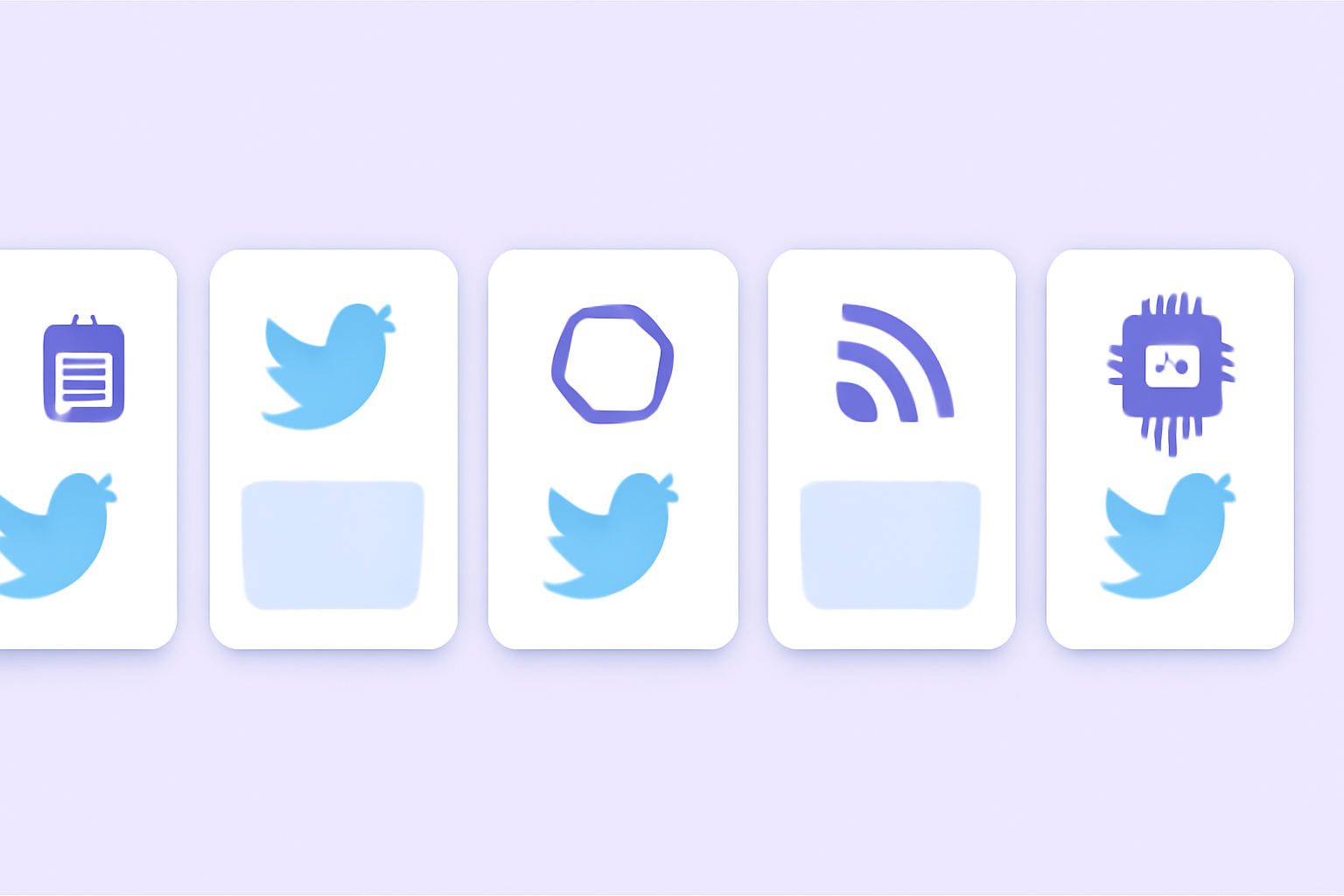 Five automatic tweet type cards