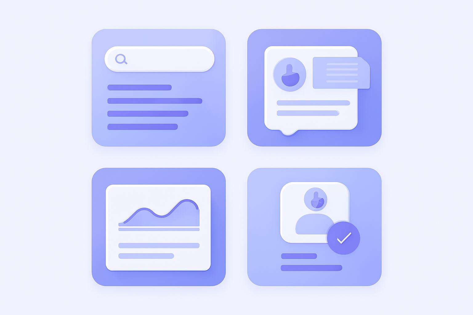 Four shadowban diagnostic test screens grid