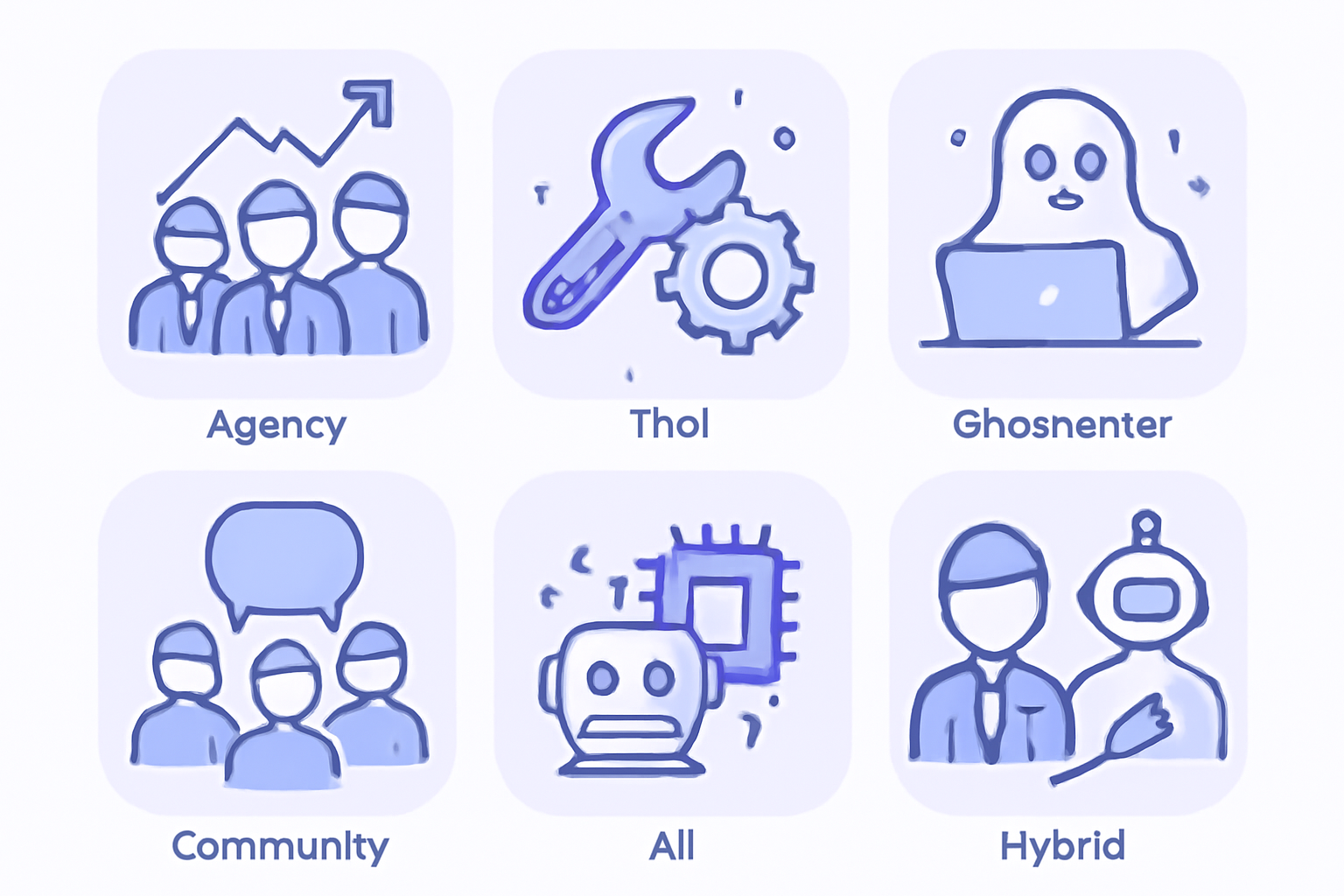 Six Twitter growth service categories grid