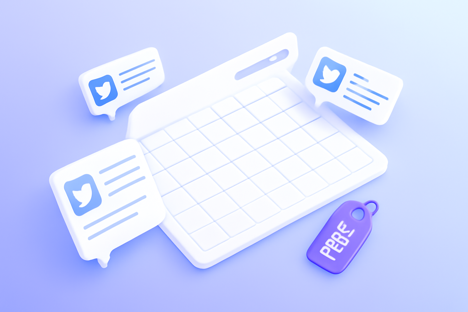 Free Twitter scheduling dashboard with calendar grid