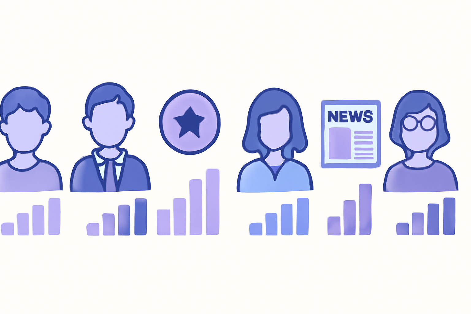 Seven account types and tweet volume comparison
