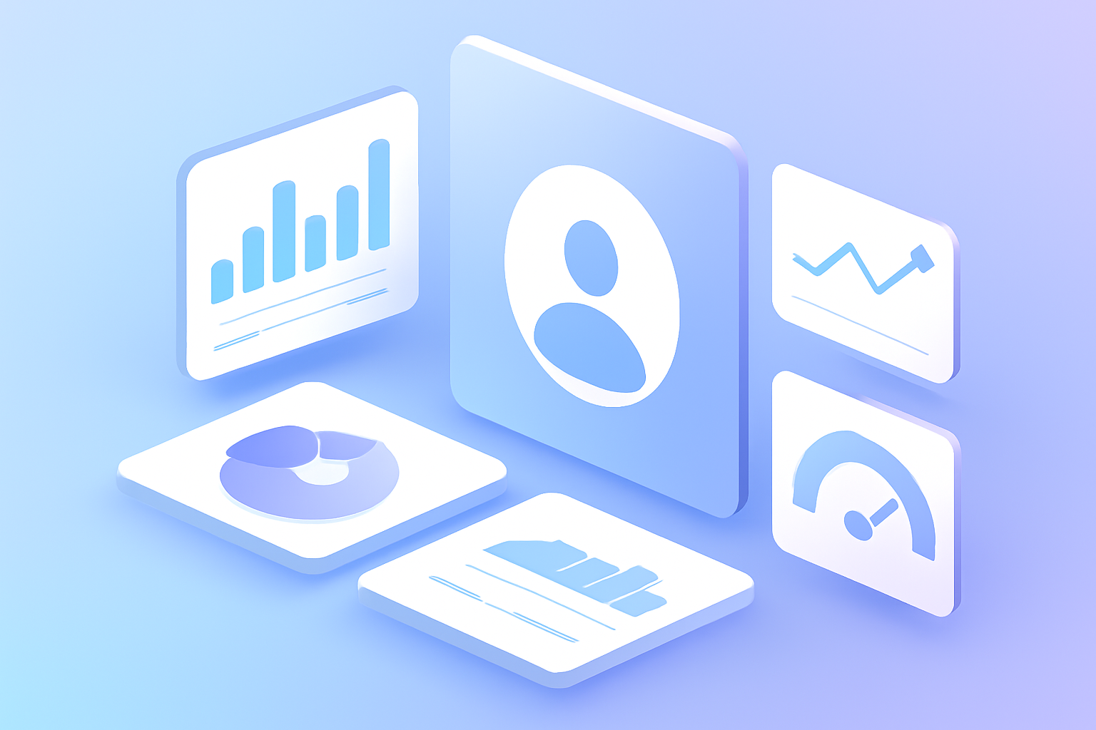 Twitter account stats dashboard with multiple chart panels
