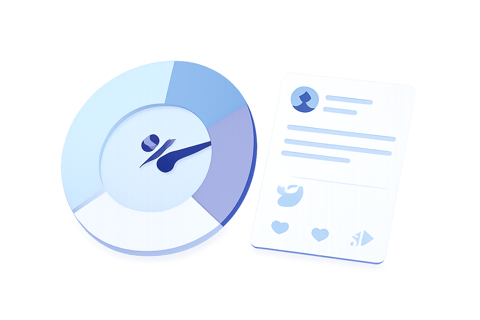 Engagement rate gauge with tweet card visualization