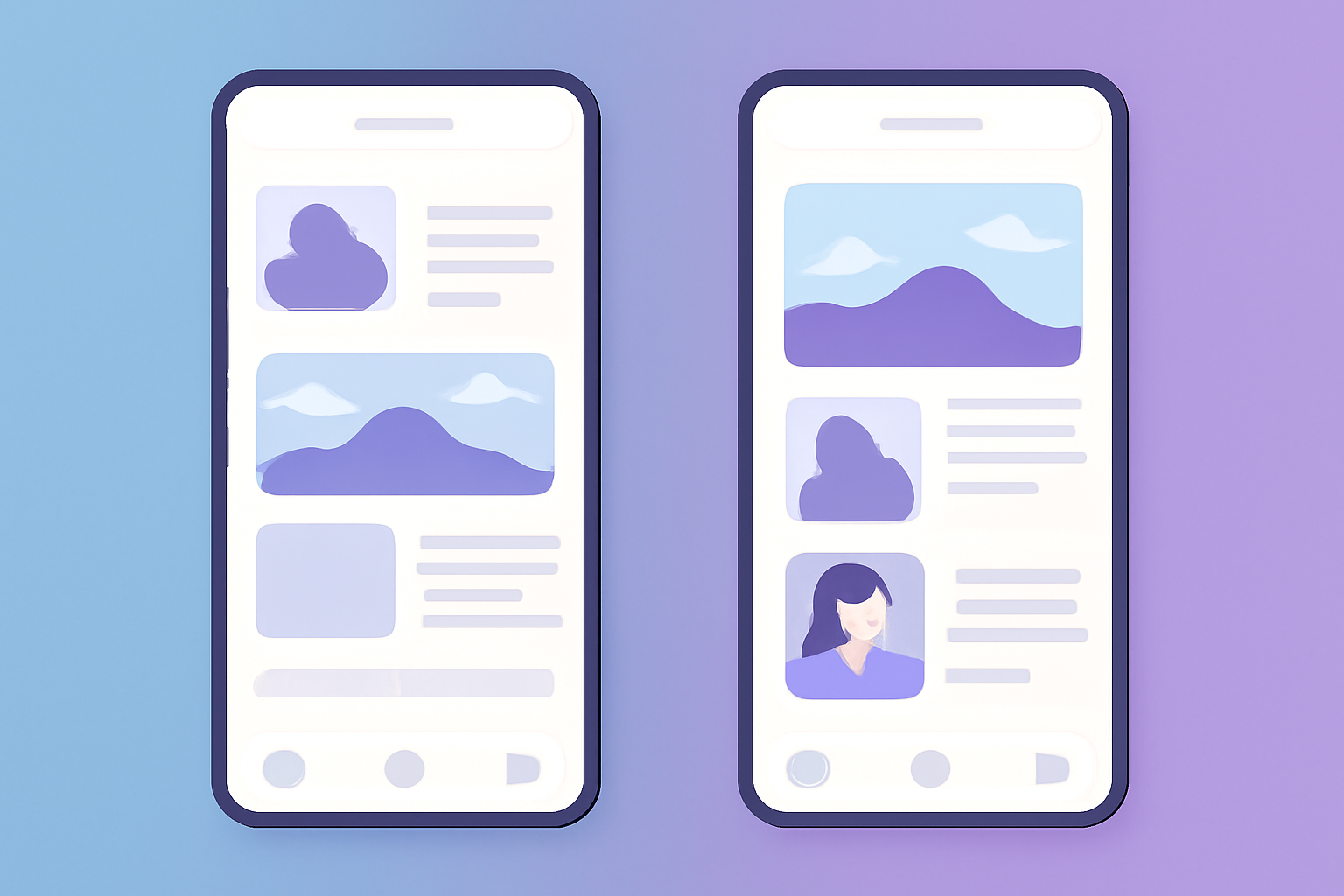 For You vs Following feed comparison columns