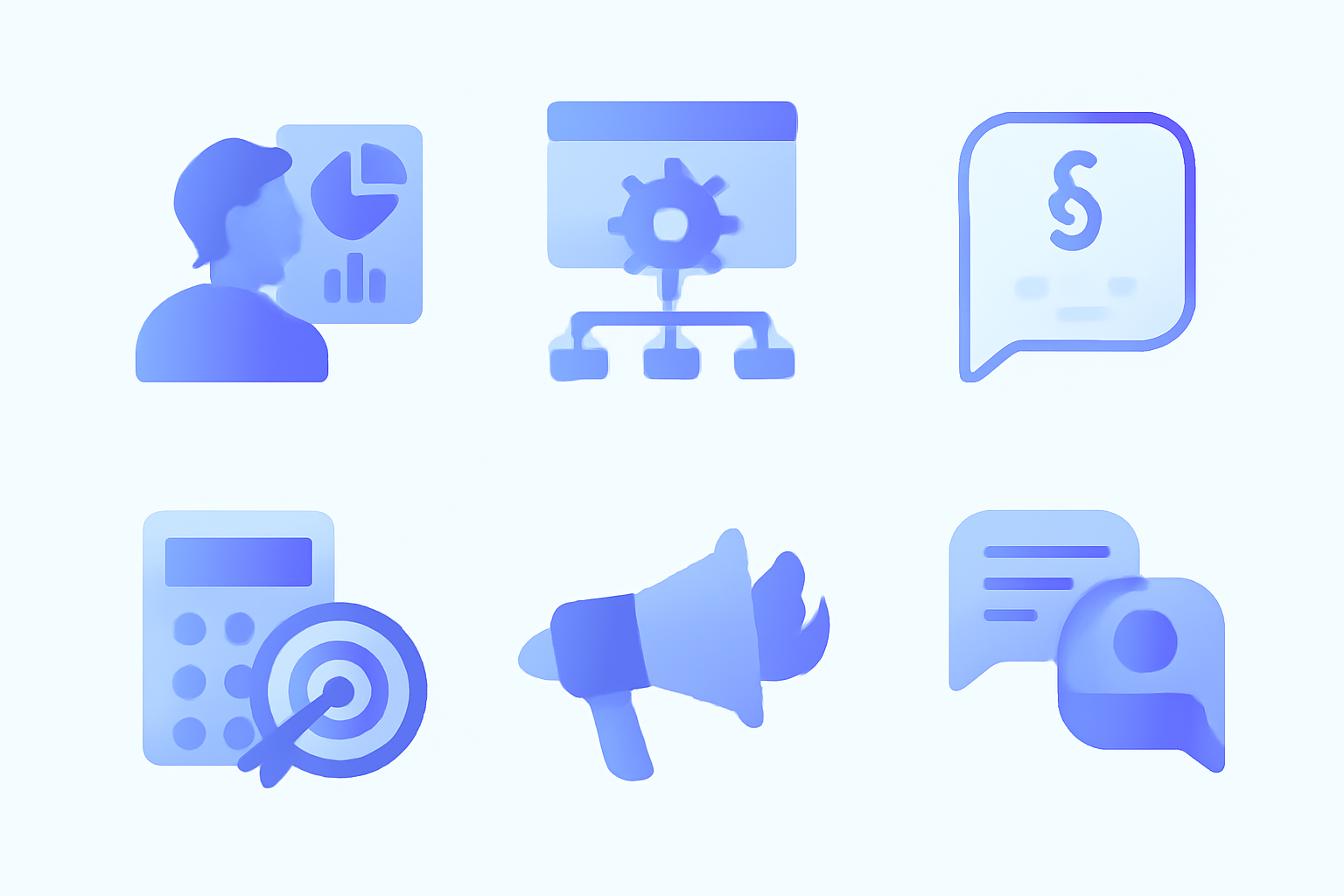 Six ICP-filtering content patterns grid