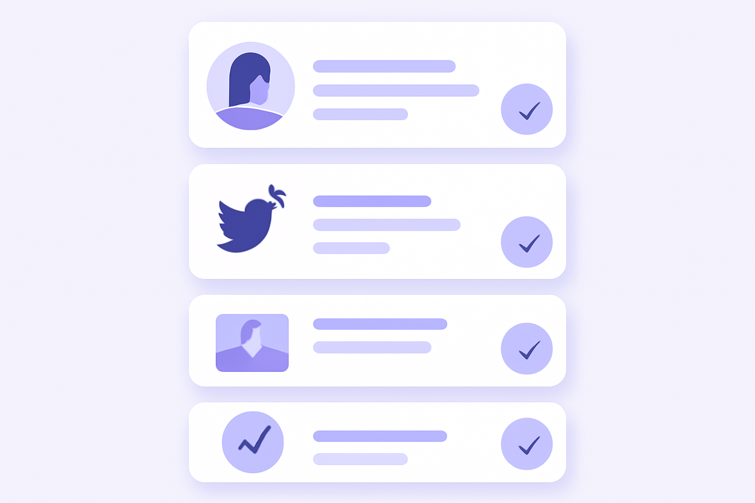 Four Twitter profile audit elements cards