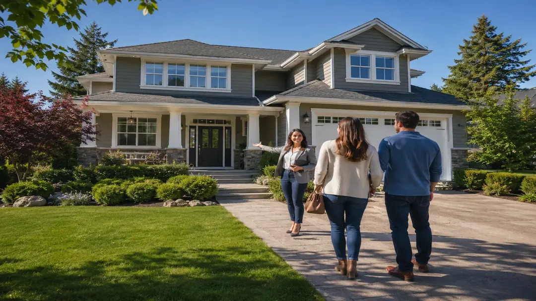 House exterior prepared for selling with homeowners reviewing their options