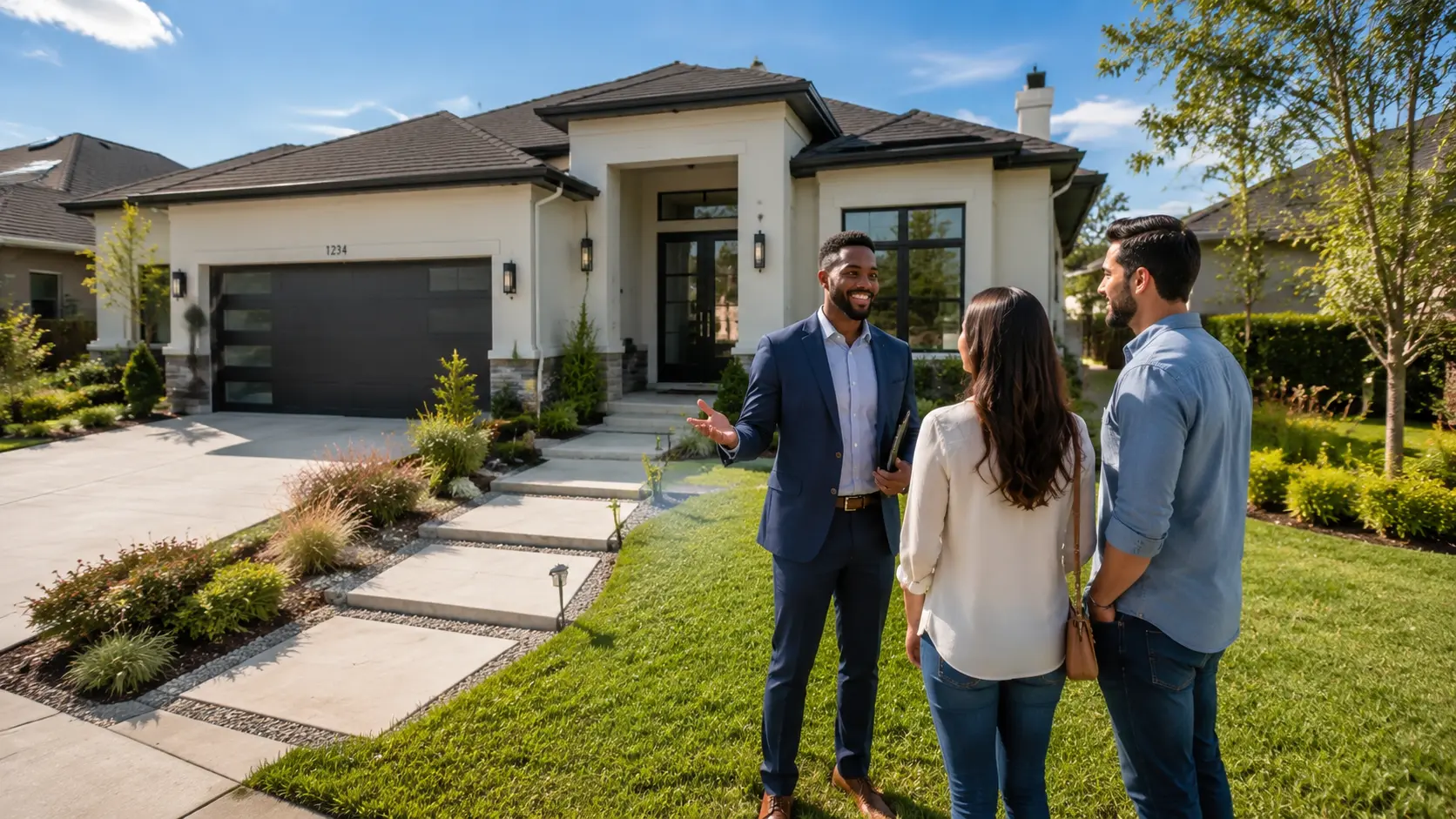 Homeowners deciding whether to sell their house without a realtor