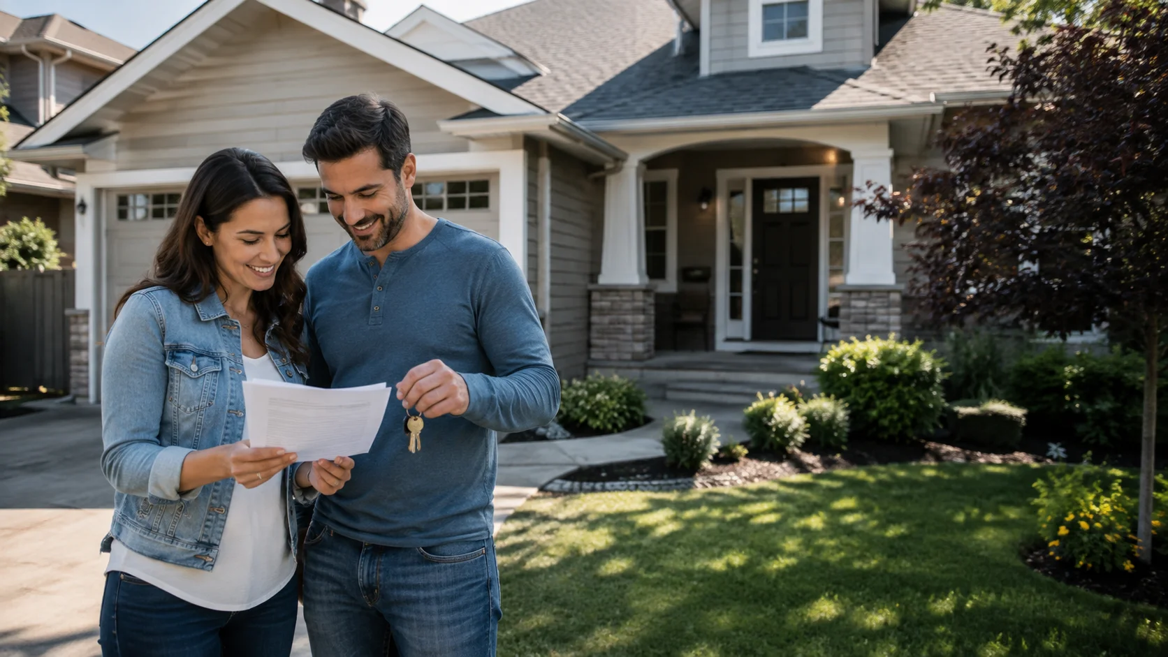 Homeowners preparing to sell their house and reviewing property options