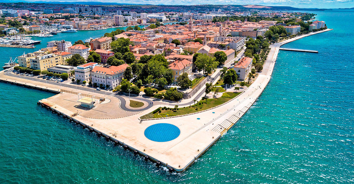 aerial photo of the city of zadar